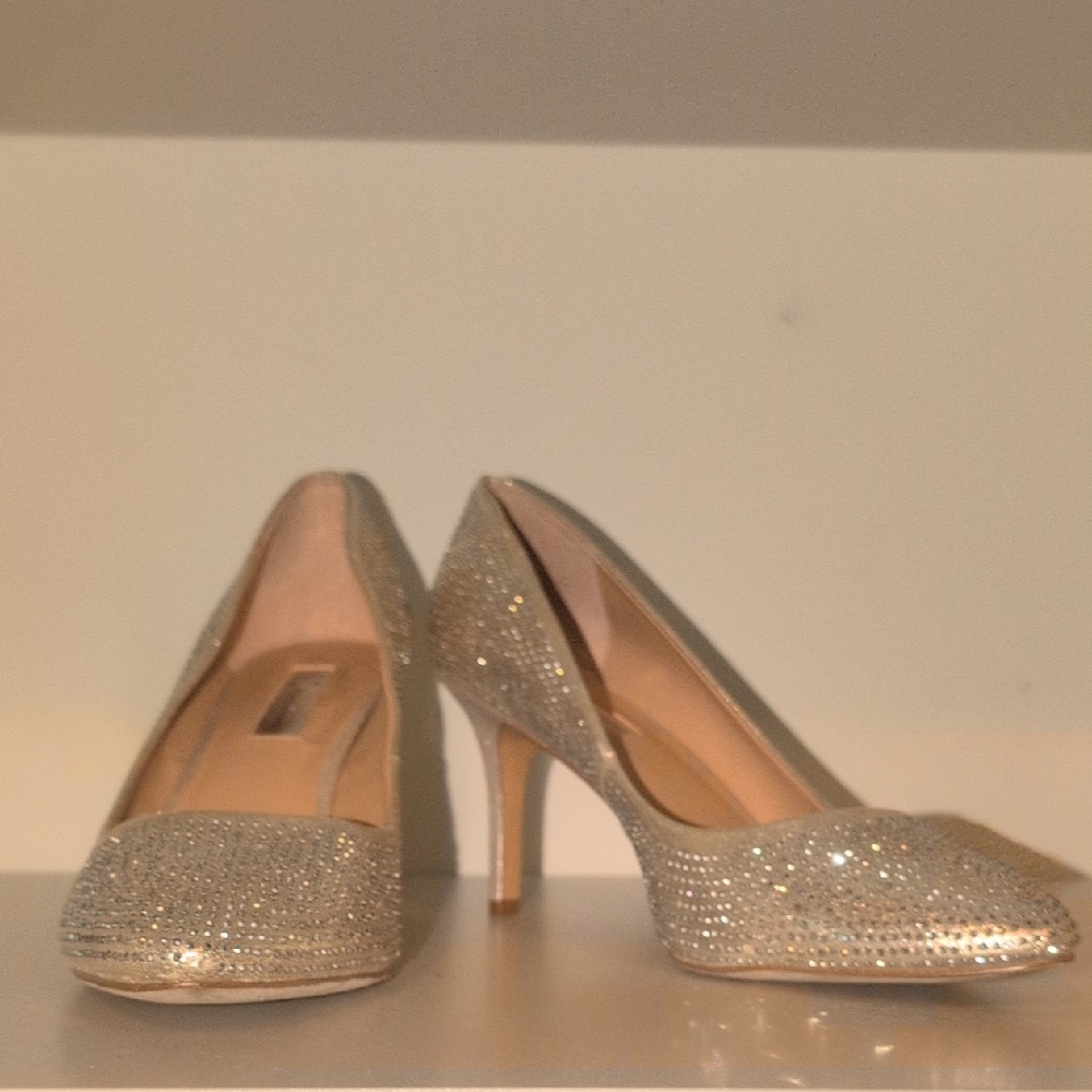 INC International Concepts Glittering Silver Pumps